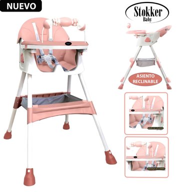 SILLA DE COMER VENUS ASIENTO RECLINABLE - ROSADO SB-301
