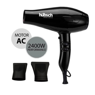 SECADOR DE CABELLO HUBSCH AC NEGRO 2400W