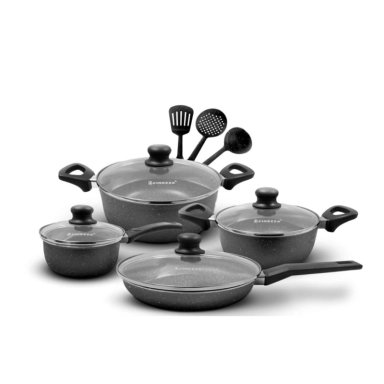 JUEGO DE OLLAS ANTIADHERENTE FINEZZA 11PZAS FZ-X1705M GRIS