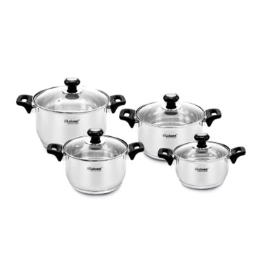 JUEGO DE OLLAS LUISSANT LU-1104A 8 PIEZAS NEGRO