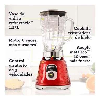 LICUADORA CLASICA OSTER CON PERILLA ERGONOMICA BLST4126R 3 VELOCIDADES - 5