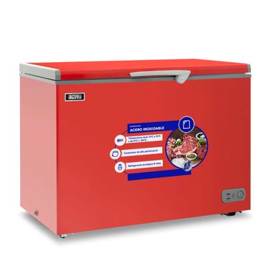 CONGELADOR CON TINA DE ACERO INOXIDABLE DE 340 LITROS TFI-3400RE ROJO - 2