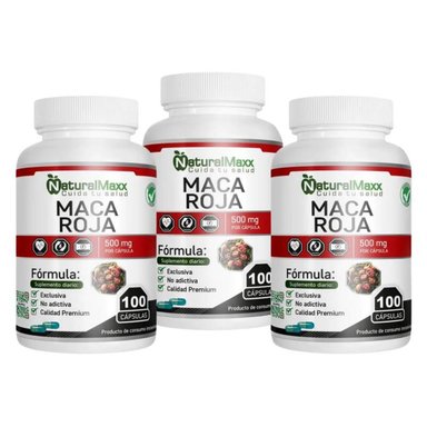 SUPLEMENTO NATURAL MACA ROJA 100 CÁPSULAS NATURAL MAXX PACK 3X2