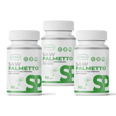 SUPLEMENTOS NIBRAY SAW PALMETTO CON CHANCAPIEDRA 90 CÁPSULAS PACK 3X2