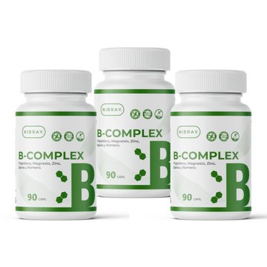 SUPLEMENTOS NIBRAY COMPLEJO B CON TRIPTOFANO MAGNESIO Y ZINC 90 CAPSULAS PACK 3X2