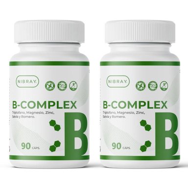 SUPLEMENTOS NIBRAY COMPLEJO B CON TRIPTOFANO MAGNESIO Y ZINC PACK 2 FRASCOS