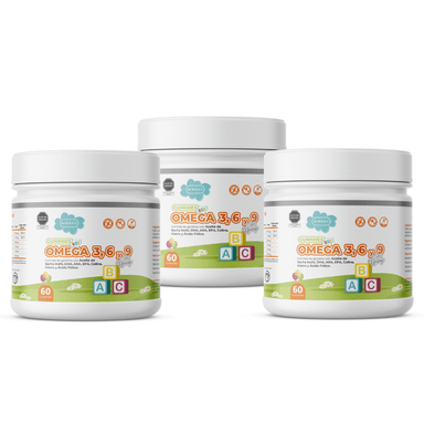 SUPLEMENTOS NIBRAY OMEGA 3 6 Y 9 DHA ARA EPA COLINA Y ÁCIDO FÓLICO KIDS PACK 3X2