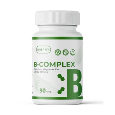 SUPLEMENTO COMPLEJO B CON TRIPTOFANO MAGNESIO Y ZINC NIBRAY 90 CÁPSULAS