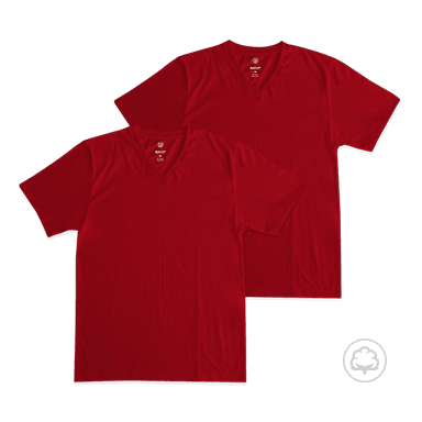 PACK 2 POLOS MANGA CORTA HOMBRE BOSTON CUELLO V ROJO