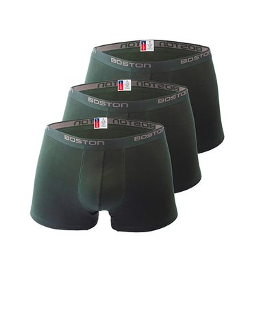 PACK 3 BÓXERS HOMBRE BOSTON CORTO RIB LICRADO VERDE