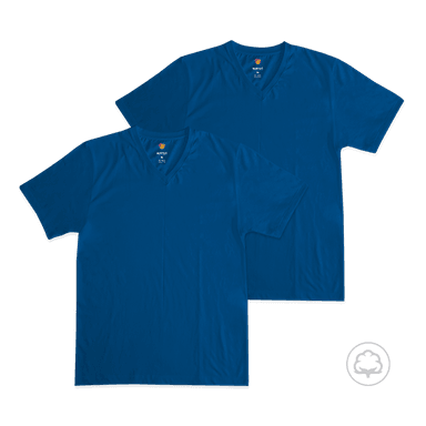 PACK 2 POLOS MANGA CORTA HOMBRE BOSTON CUELLO V AZUL MARINO