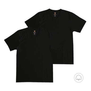 PACK 2 POLOS MANGA CORTA HOMBRE BOSTON CUELLO V NEGRO