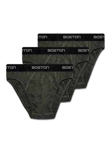 PACK 3 CALZONCILLOS BOSTON DEPORTIVO CON ELASTICO VISIBLE NEGRO JASPEADO
