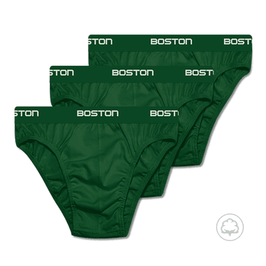 PACK 3 CALZONCILLOS BOSTON DEPORTIVO CON ELASTICO VISIBLE VERDE