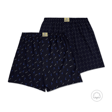 PACK 2 BÓXERS HOMBRE BOSTON ESTAMPADO AZUL MARINO