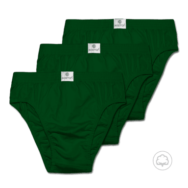 PACK 3 CALZONCILLOS BOSTON MATCH POINT CON ELASTICO RECUBIERTO VERDE