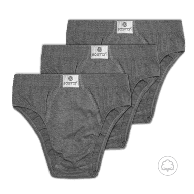 PACK 3 CALZONCILLOS BOSTON MATCH POINT CON ELASTICO RECUBIERTO GRIS
