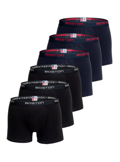 PACK 6 BÓXERS LICRA HOMBRE BOSTON CORTO RIB DO MULTICOLOR
