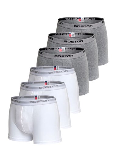 PACK 6 BÓXERS LICRA HOMBRE BOSTON CORTO RIB DO MULTICOLOR