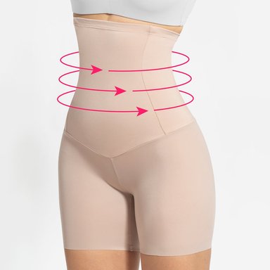 CALZÓN SHORT FAJA MUJER ONHUL BEIGE MOLDEADORA REDUCTOR DE CINTURA Y ABDOMEN