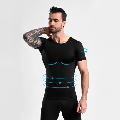 POLO FAJA HOMBRE ONHUL COMPRESOR CINTURA FLACIDEZ GINECOMASTIA Y ABDOMEN