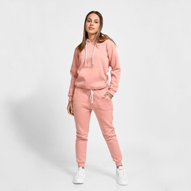 CONJUNTO BUZO ALGODÓN MUJER ONHUL ROSADO DE POLERA CAPUCHA + JOGGER ROSÉ