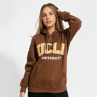POLERA CON CAPUCHA CAFÉ UCLA
