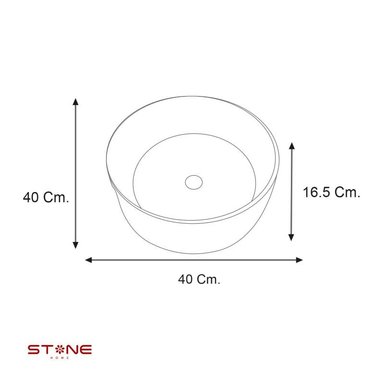 LAVAMANOS STONE HOME LEWIS BLANCO MOD. CIRCULAR MINIMALISTA STONE - 3