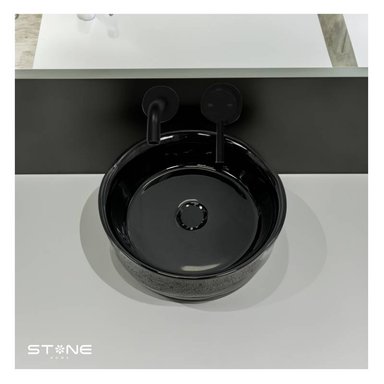 LAVAMANOS STONE HOME TANY NEGRO MOD. REDONDO MINIMALISTA