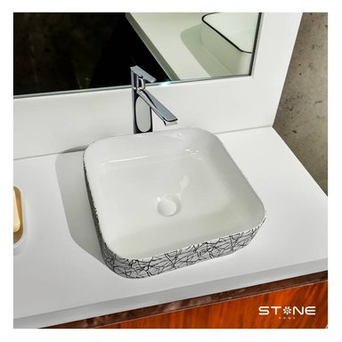 LAVAMANOS STONE HOME AMALIA BLANCO MINIMALISTA LINE