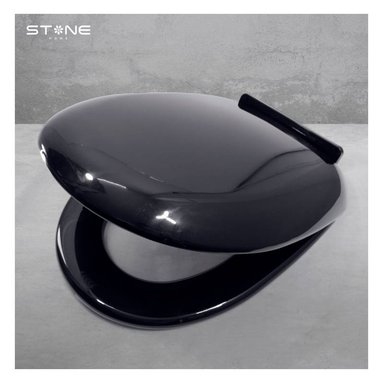 TAPA ASIENTO STONE HOME NOOR BLANCO NEGRO P INODORO