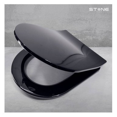 TAPA ASIENTO STONE HOME STAN BLANCO NEGRO P INODORO - 4