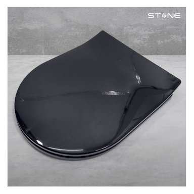 TAPA ASIENTO STONE HOME STAN BLANCO NEGRO P INODORO - 6