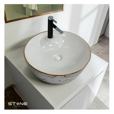 LAVAMANOS STONE HOME ALFIE BLANCO MOD. CIRCULAR MINIMALISTA