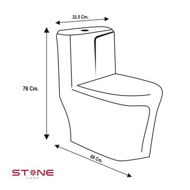 COMBO INODORO STONE HOME HANK CUADRADO BLANCO + BOWL MINIMALISTA AMALIA CLASIC - 2