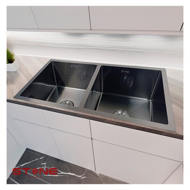 LAVADERO STONE HOME STLU7845 ACERO INOXIDABLE NEGRO LUXURE