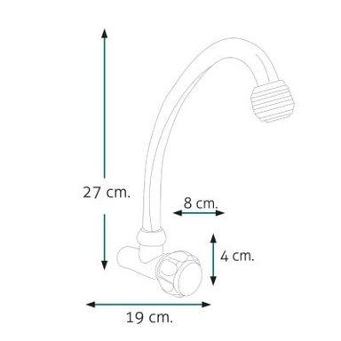 GRIFERÍA RUMI QORI R-02 LLAVE DE COCINA A LA PARED CROMADA PLATEADO - 5