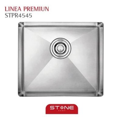 LAVAMANOS STONE STPR4545 PLATEADO LAVADERO DE ACERO PREMIUM - 2