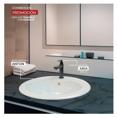 COMBO STONE ANTON BOWL ARIA STB-01 TRAMPA P CON DESAGUE