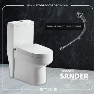 COMBO INODORO STONE ONE PIECE SANDER BLANCO + BOWL AMALIA BLANCO - 2