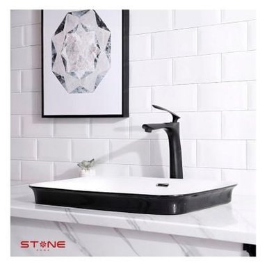 GRIFERÍA STONE CAROLINE STB-01 MEZCLADORA P/BOWL AL MUEBLE NEGRO