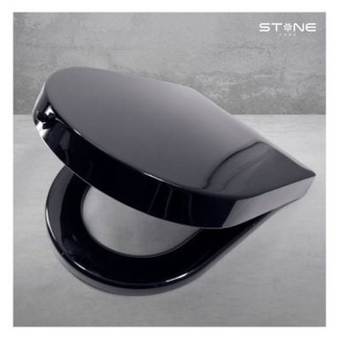 TAPA ASIENTO STONE HOME SANDER BLANCO NEGRO P INODORO
