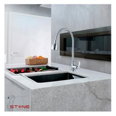 GRIFERÍA STONE LAURENT STT-02 LLAVE DE LAVADERO AL MUEBLE PLATEADO