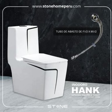 INODORO STONE HANK BLANCO ONE PIECE MINIMALISTA CUADRADO - 2
