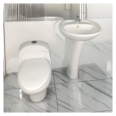 COMBO INODORO STONE ESSENCE ONE PIECE BLANCO C/ LAVATORIO - 2
