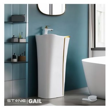 LAVAMANOS STONE GAIL BLANCO/DORADO BLANCO LAVATORIO STANDING GAIL