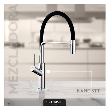 GRIFERÍA STONE HOME KANE ST-01 PLATEADO MEZCLADORA MONOCOMANDO P/COCINA AL MUEBLE