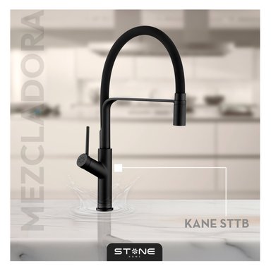 GRIFERÍA STONE HOME KANE STB-01 NEGRO MEZCLADORA MONOCOMANDO P/COCINA AL MUEBLE