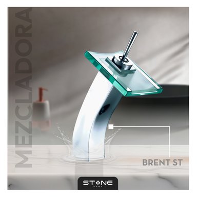 MEZCLADORA MONOCOMANDO P/BOWL  AL MUEBLE BRENT ST CROMADO STONE