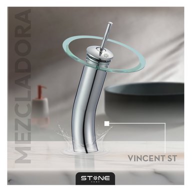 GRIFERÍA STONE HOME MEZCLADORA MONOCOMANDO P/BOWL AL MUEBLE VINCENT ST CROMADO